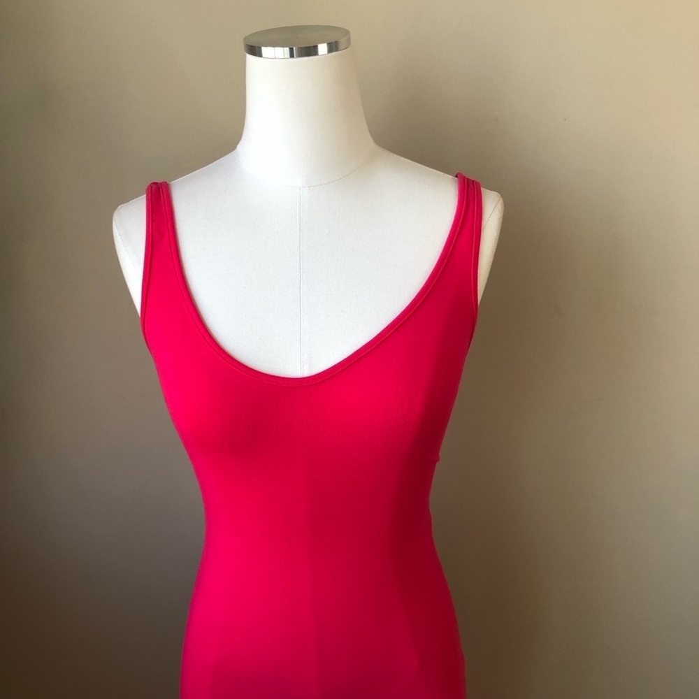 Reformation Hot Pink Bodycon Long Maxi Tank Dress XS - Picture 3 of 10